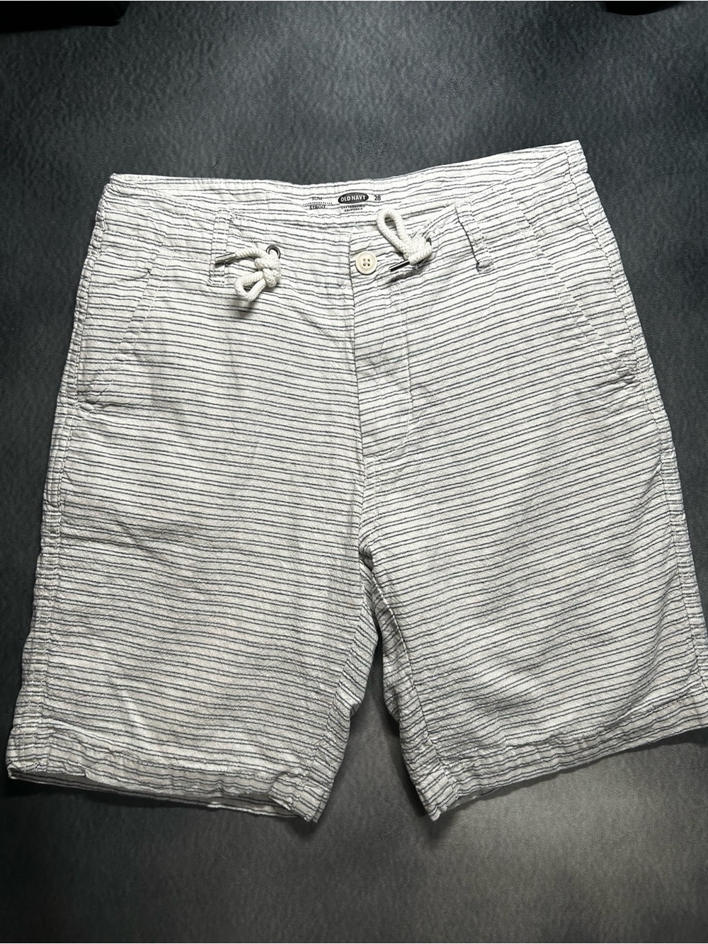 Old Navy Slim Striped Linen blend Shorts- 28